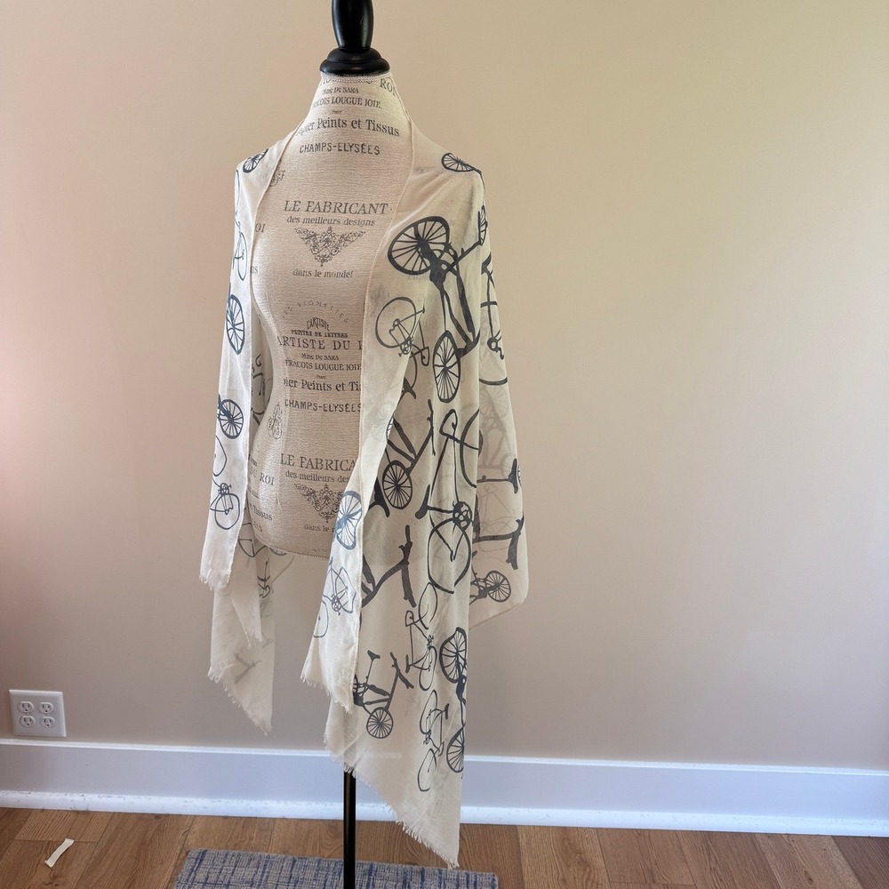 Women's Off-White/Navy Bicycle Scarf